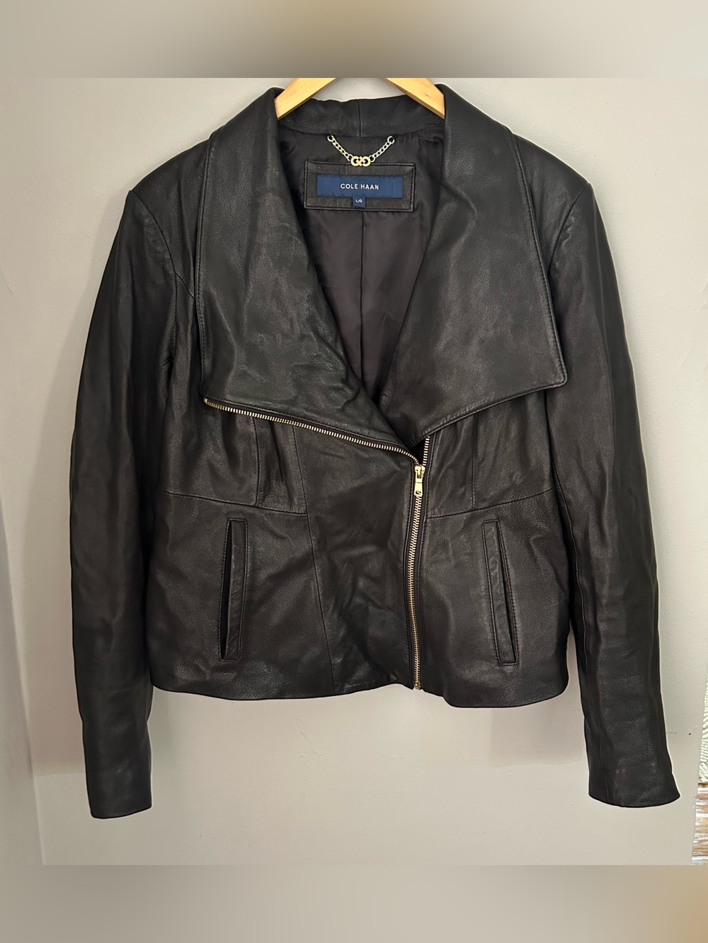 Cole Haan Leather Jacket Sz L